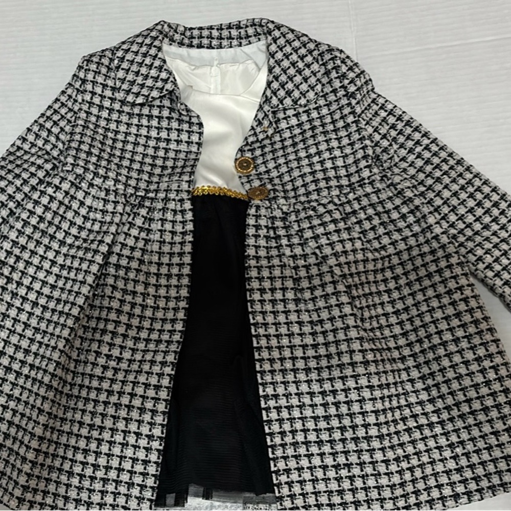 Stylish Black and White Women's Coat